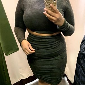 Ellen Stunning Large women's two piece set in ruched-textured design.